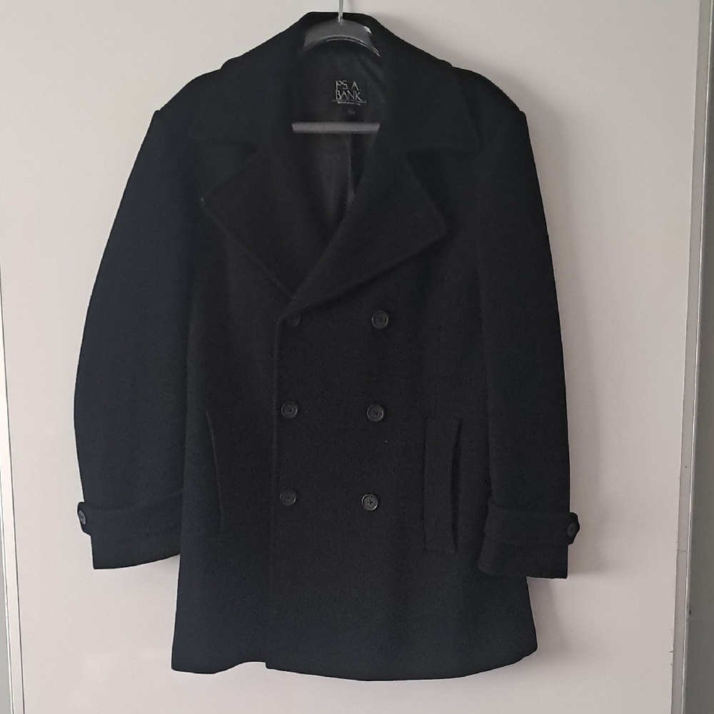 Men's Black Peacoat